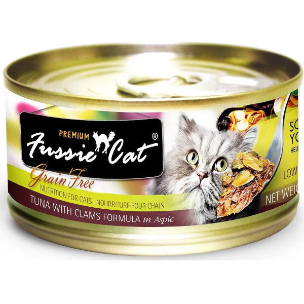 Fussie Cat Premium Tuna with Clams Formula in Aspic Grain-Free - Case of 24 | Wet Cat Food