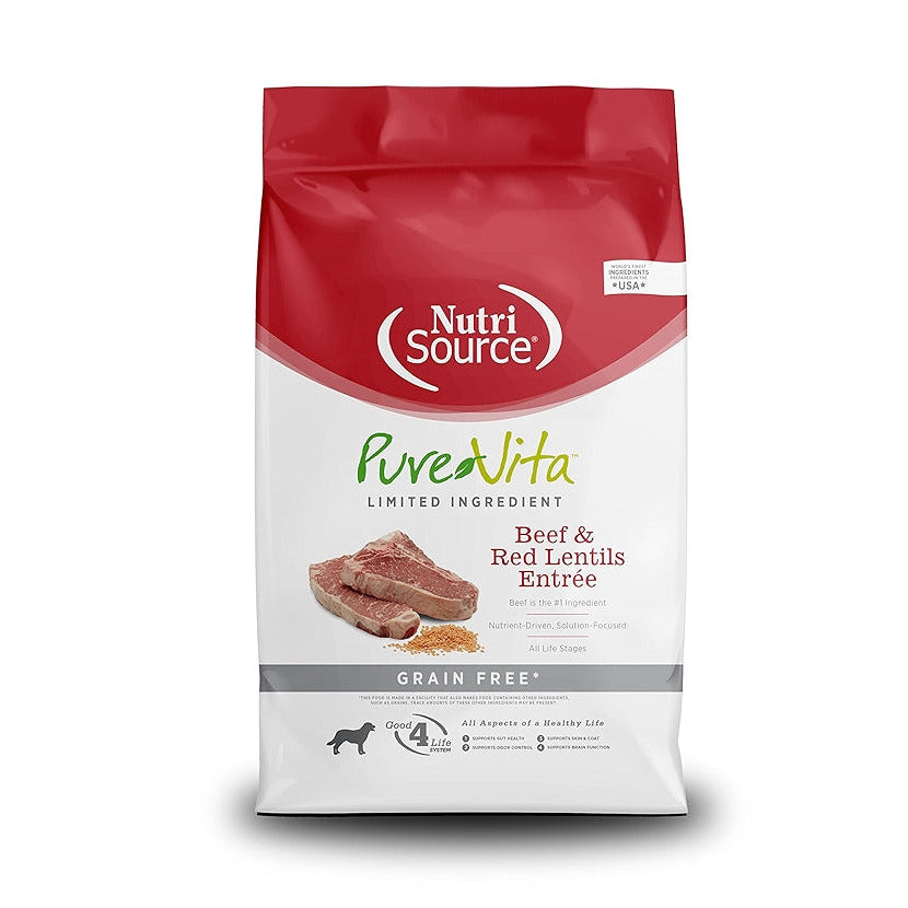 NutriSource Pure Vita Grain Free Beef & Red Lentils | Dry Dog Food
