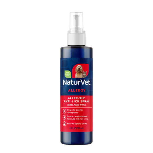 NaturVet Aller-911 Anti-Lick Allergy Paw Spray | Skin & Coat
