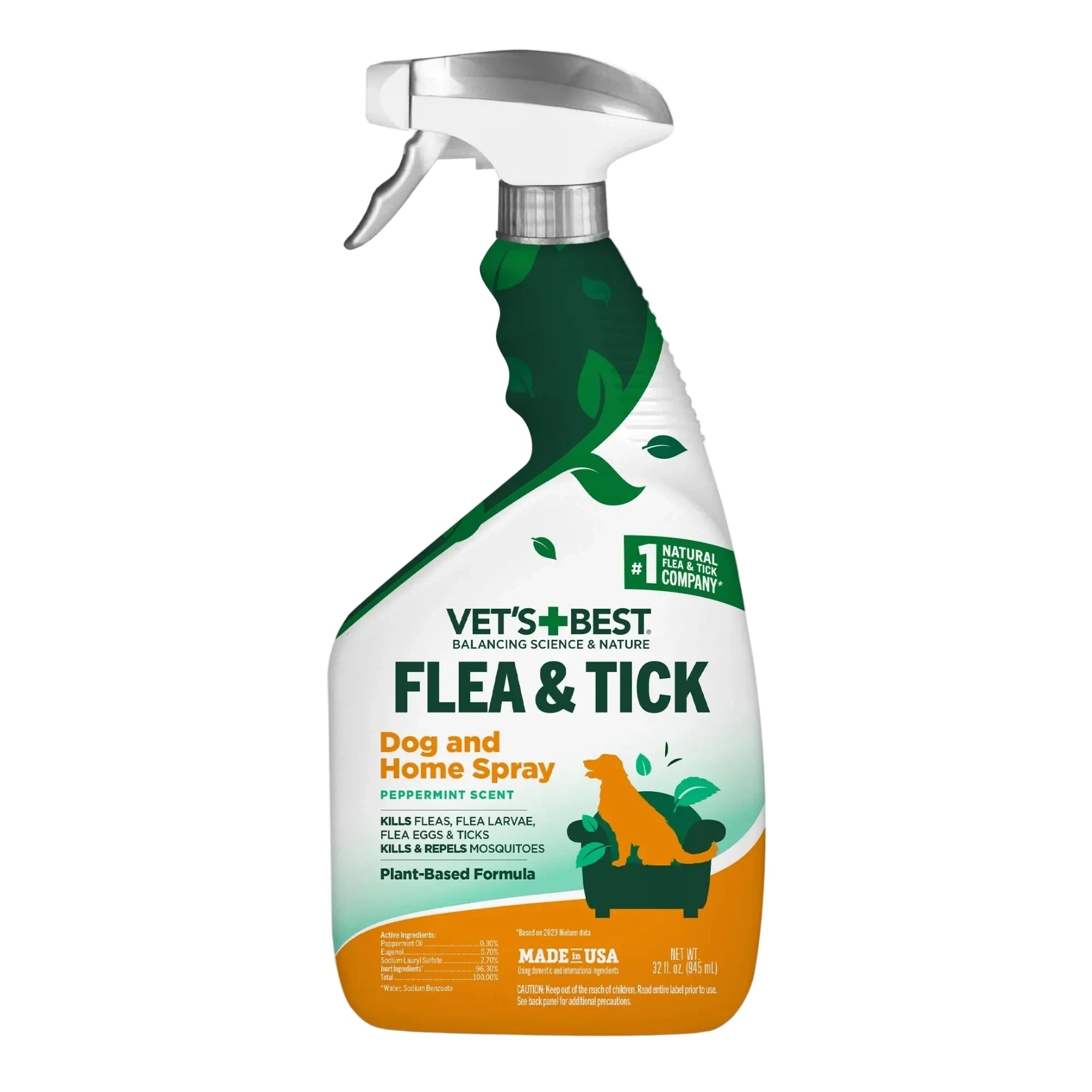 Vet's Best Flea & Tick Dog & Home Spray Peppermint Scent | Flea & Tick