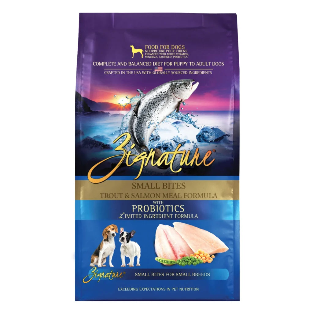Zignature Small Bites Trout & Salmon Formula | Dry Dog Food