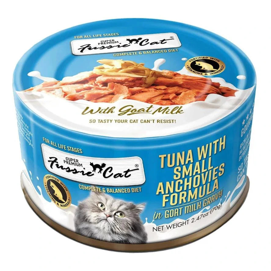 Fussie Cat Tuna with Small Anchovies in Goats Milk - Case of 24 | Wet Cat Food