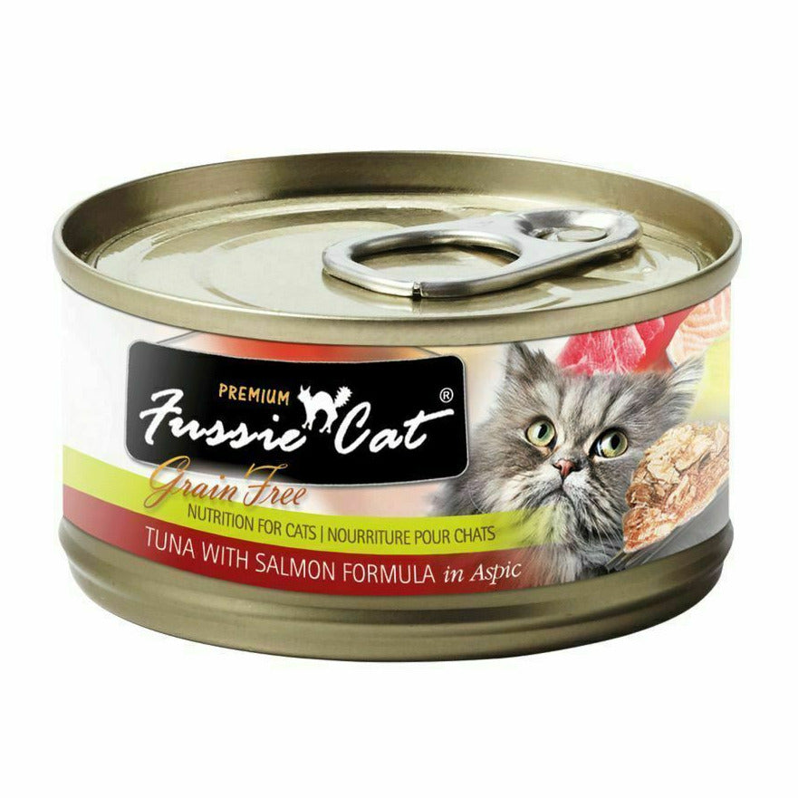 Fussie Cat Premium Tuna with Salmon Formula in Aspic Grain-Free - Case of 24 | Wet Cat Food