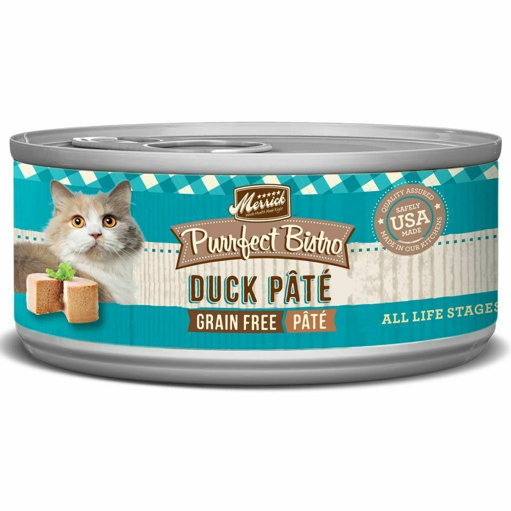 Merrick Purrfect Bistro Grain-Free Wet Cat Food Duck Recipe Pate - Case of 24 | Wet Cat Food