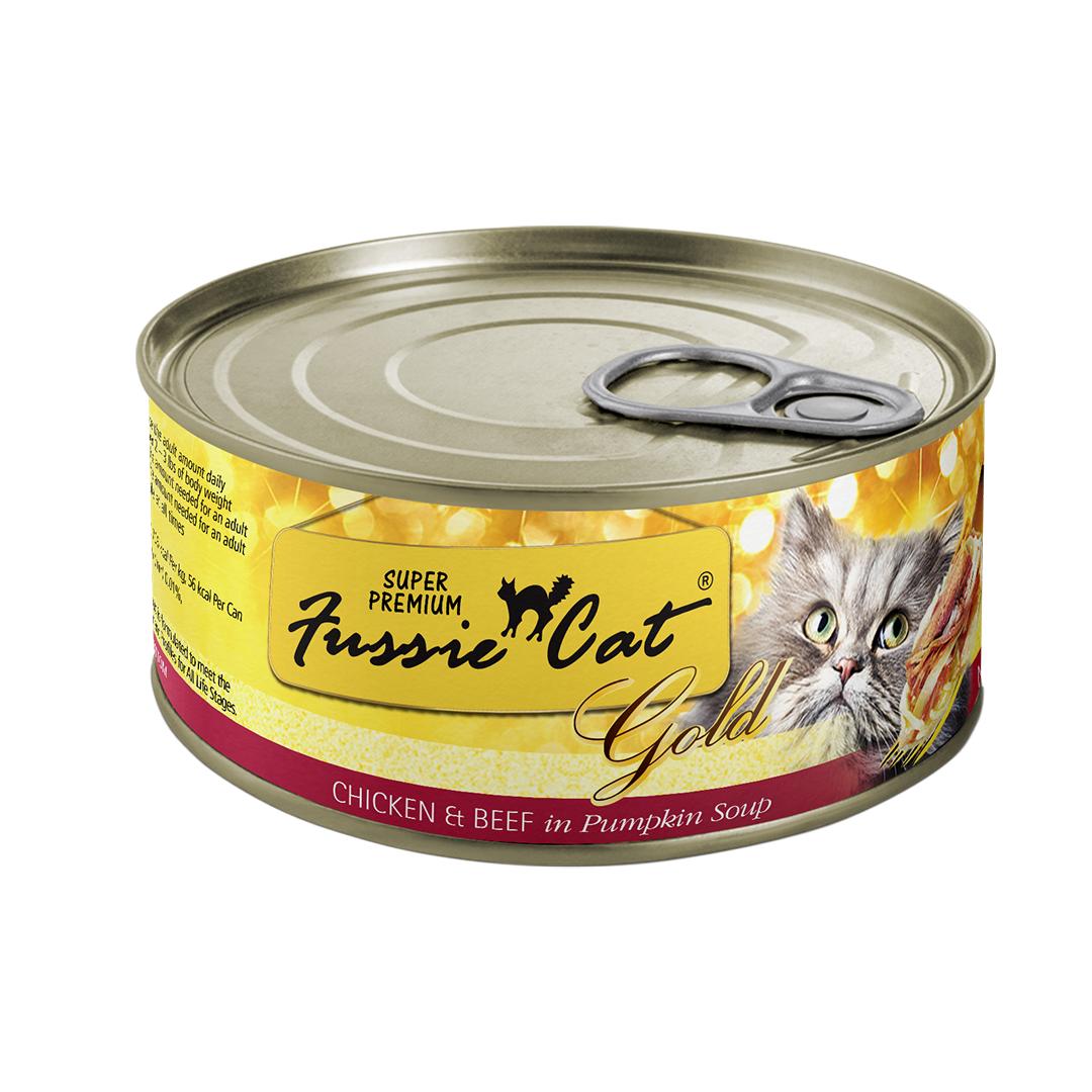 Fussie Cat Super Premium Chicken & Beef Formula in Pumpkin Soup Grain-Free - Case of 24 | Wet Cat Food